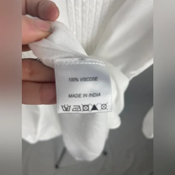 Area Stars Handkerchief Hem White long sleeve Mini Dress Size Medium (8-10) NWT - Picture 12 of 14